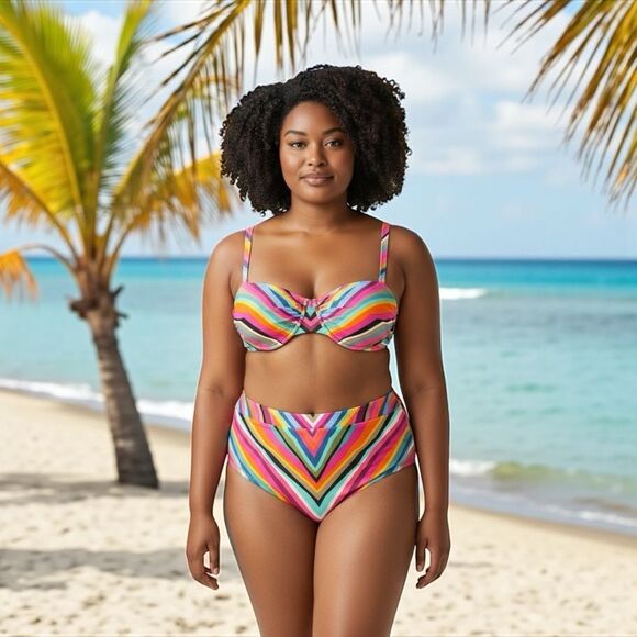 Trina Turk Other - Trina Turk Swim & Spa Collection Stripes Louvre Rainbow Bikini